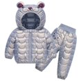 thumbnail image 1 of XXWXYD Toddler Baby Boys Girls and Boys Winter Cartoon Windproof Coat Hooded Warm Outwear Jacket Set Fall Winter Clothes(7-8 Years,Grey), 1 of 1