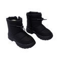 thumbnail image 1 of XXWXYD Toddler Boota Zipper Cold Adhesive Plus Velvet Children's Snow Boots Korean Thick Boys and Girls Warm Cotton Boots for Simple Casual Non Slip Breathable Shoe(4.5-5 Years,Black), 1 of 4