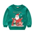 thumbnail image 1 of XXWXYD Toddler Boys Girls Christmas Sweater Santa Claus Print Long Sleeve Warm Knit Pullover Winter Clothes for 1-5 Year Old Kids, 1 of 6