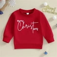 thumbnail image 1 of XXWXYD Toddler Boys & Girls Christmas Sweatshirt, Merry & Bright Pullover Shirts with Long Sleeve, Cute Winter Sweatshirt for Kids, 1 of 7