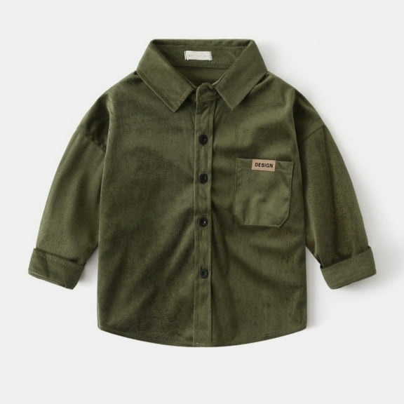 XXWXYD Toddler Boys Girls Corduroy Jacket Solid Lapel Button Down Long Sleeve Casual Coat for Baby School Clothing