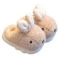 thumbnail image 1 of XXWXYD Toddler Boys Girls Fuzzy Plush Bunny Slippers Winter Warm 𝖢ozy Animal House Shoes Non-Slip Indoor Slip-On for Kids, 1 of 6