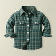 thumbnail image 1 of XXWXYD Toddler Boys Girls Plaid Shirt Jacket, Lapel Button Down Long Sleeve Tops Outwear, Flannel Casual Shacket Coat, 1 of 7