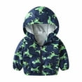 thumbnail image 1 of XXWXYD Toddler Boys Girls Windproof Hooded Trench Jacket Lightweight Zip Up Casual Outerwear with Car Animal Prints Kids, 1 of 2