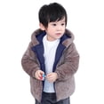 thumbnail image 1 of XXWXYD Toddler Boys Girls Winter Coat, B??ar Ears Hooded Two-Wear Thicken Jacket, Windproof Zipper Warm Fleece Outerwear, Cute Pockets Soft Cozy Reversible, 1 of 9