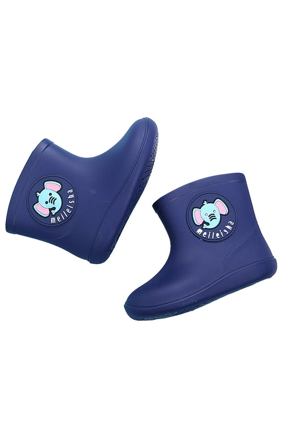 Toddler Cowboy Boots Cartoon Boots Kids Shoes Baby Rain Rain Boys Toddler Girls Rubber Baby Shoes for Fashion Breathable Comfortable Shoe(2-3 Years,Dark Blue)