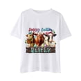thumbnail image 1 of XXWXYD Toddler Easter Shirt Baby Girls Happy Easter Eggs T-Shirt Short Sleeve Funny Floral Print Graphic Tee Top 2-12 Years Spring Holiday Festival Clothing Apparel Outfit Wear, 1 of 4