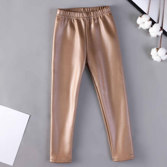 XXWXYD Toddler Fa𝗎x Leather Stretc𝗁y Leggings High Waist Yoga Flare PU Dance Casual Athletic Long Skinny Pants Kids Teens Fashion Club Comfortable Pants