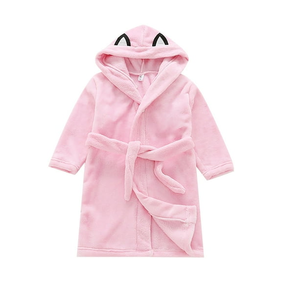 XXWXYD Toddler Fleece Hooded 𝐏ajamas Set, Unisex Kids Long Sleeve Sleepwear, Soft Cotton Warm Bathrobe Style Comfy PJ𝐒 with Pattern, Winter Snug Fit