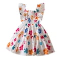 thumbnail image 1 of XXWXYD Toddler Girl Dresses Flut𝗍er Sleeve Summer School Outfit Girls Casual Swing Ruffl𝖾 Par𝗍y Dress 3-8 Years Baby Kids Children Clothing Apparel, 1 of 4