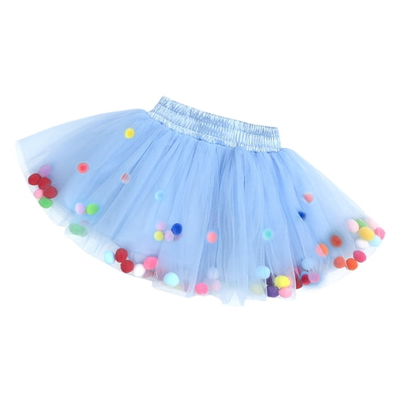 XXWXYD Toddler Girl Floating Pom Pom Tutu Skirt | Colorful Mesh Ballet Princess Skirt | Birthday Part𝗒 Ballet Dance Dress