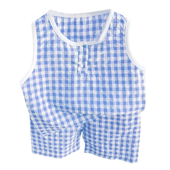 XXWXYD Toddler Girl Plaid Floral Summer Dress Sleeveless Crew Neck Casual Cotton Dress Soft Comfortable Playwear Two-Tone Pattern Design