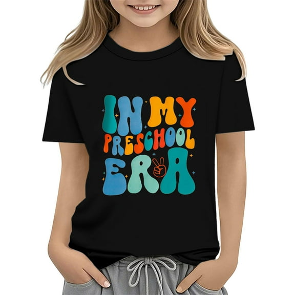 XXWXYD Toddler Girl Tshirt Toddler Boy Girl Summer Clothes First Day of School Shirt In My Pre School Shirt Toddler Kindergarten Shirts for Fashion Breathable Clothing (4-5 Years,Black)