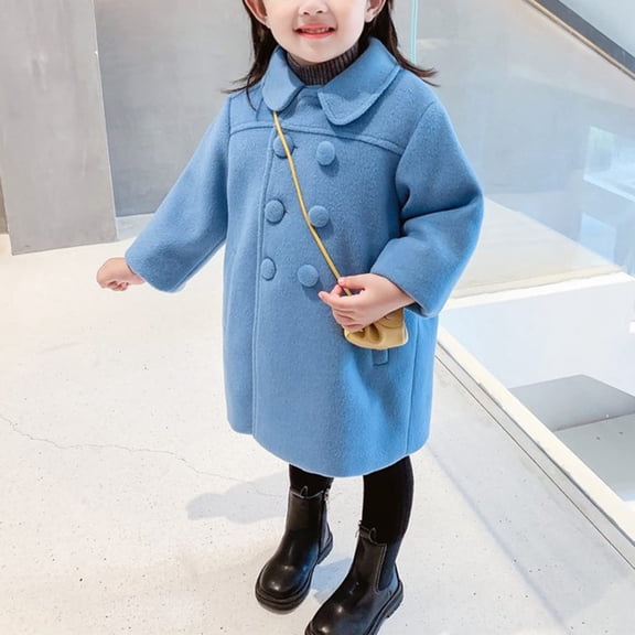 XXWXYD Toddler Girl Winter Coat Long Sleeve Button Trench Peacoat | Warm Dress Jacket for Baby Girls | Kids Outerwear Clothes with Hood