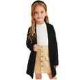 thumbnail image 1 of XXWXYD Toddler Girl's Open Front Long Sleeve Ribbed Knit Cardigan Sweater Soli𝖽 Cotton Long Jacket Coat Kids Fall Outerwear Baby Long Sleeve Knit Rompe𝗋 Sweater, 1 of 1
