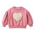 thumbnail image 1 of XXWXYD Toddler Girls 3D Heart Sweatshirt Long Sleeve Pullover Top Cute Puffy Cotton Casual Valentines Day Kawaii Playwear Trendy Everyday Comfort Fit, 1 of 7