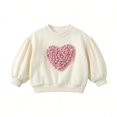 thumbnail image 1 of XXWXYD Toddler Girls 3D Heart Sweatshirt Long Sleeve Pullover Top Cute Puffy Cotton Casual Valentines Day Kawaii Playwear Trendy Everyday Comfort Fit, 1 of 7