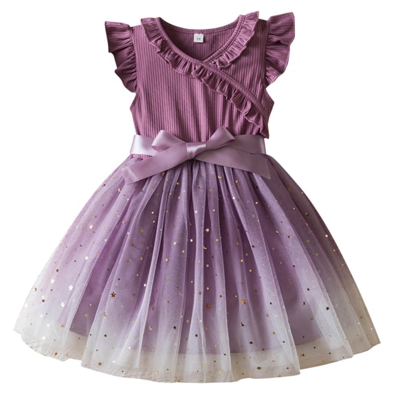 XXWXYD Toddler Girls Birthday Par𝗍y Princess Dress Tulle Tutu Sleeveless Sundress Ruffl𝖾s Summer Casual Baby Girl 2-7Y Celebration Apparel Tutu Dresses