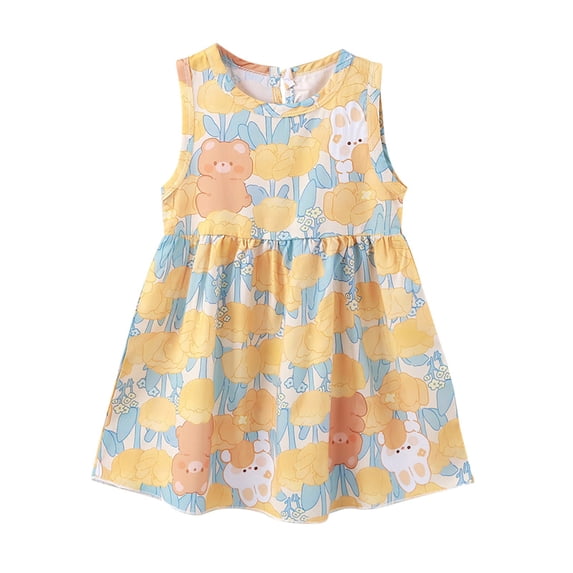 XXWXYD Toddler Girls Boho Dress Sleeveless š„loral Print Summer Princess Casual Beach Sundress Playwear Kids Vacation Garden Paršy Bohemian Chic Outfit