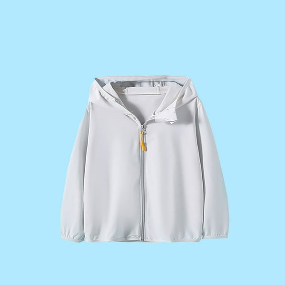 XXWXYD Toddler Girls Boys Hooded Zip Up Jacket Solid Color Ice Sun Protective Clothing Lightweight Outerwear Summer
