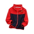 thumbnail image 1 of XXWXYD Toddler Girls Boys Spliced Design Plush Coat, Heavyweight Hooded Zipper Jacket with Stand Collar for Kids 3-9 Years | Spring Winter, 1 of 4