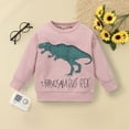 thumbnail image 1 of XXWXYD Toddler Girls Dinosaur Sweatshirt Cute Cartoon Print Cotton Pullover Top Long Sleeve Crewneck Fall Winter Clothes, 1 of 5