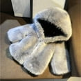 thumbnail image 1 of XXWXYD Toddler Girls Fau?? F??r Hooded Coat, Cute F??rry Zip Jacket, Winter Warm Soft Comfy Thick Outwear, Solid Color Hoodie, 1 of 5