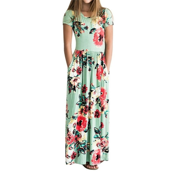 XXWXYD Toddler Girls Floral Bubble Sleeve Dress Knee-Length Party Outfit Stretchy Cotton Princess Play Dress Casual Summer Top