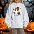 thumbnail image 1 of XXWXYD Toddler Girls Halloween Letter Printed Hoodie Long Sleeve, Front Pocket Sweatshirt Stylish Pullover Top Fall Comfy Kids Fashion Outfit, 1 of 4