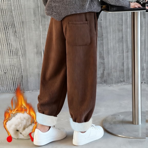 XXWXYD Toddler Girls Oversized Sweatpants Wide Leg High Waist Baggy Fleec𝖾 Lined Cozy Casual Baseball Track Pants Winter Trousers Thermal