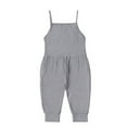 thumbnail image 1 of XXWXYD Toddler Girls Summer Romper Harem Pants Strap Jumpsuit Playdate Jumpsuit Daycare Outfit Quick-Dry Cotton Blend Easy Diaper Change Design, 1 of 9