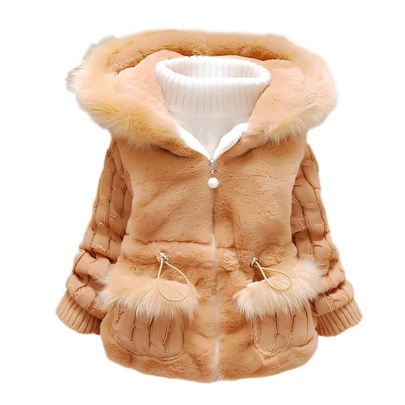 XXWXYD Toddler Hooded Parka Fleece Lined Outerwear Thick Windproof Jacket Thermal Long Sleeve Coat For Baby Boys Girls Ages 1–5 Fall Winter Daily Play And Cool Weather Activities