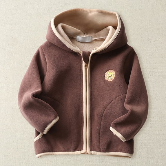 XXWXYD Toddler Kids Baby Windproof Hooded Zipper Jacket, Long Sleeve Solid Color Coat Outwear for Girls Boys, Lightweight Warm Outerwear