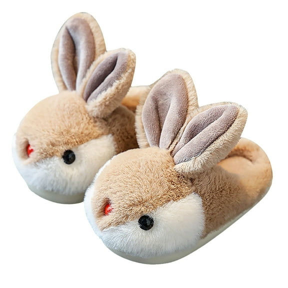 XXWXYD Toddler & Kids Bunny Plush Slippers Winter Warm Indoor House Shoes with Soft 𝖥oam Sole Non-Slip Cute Carton Design for Girls Boys