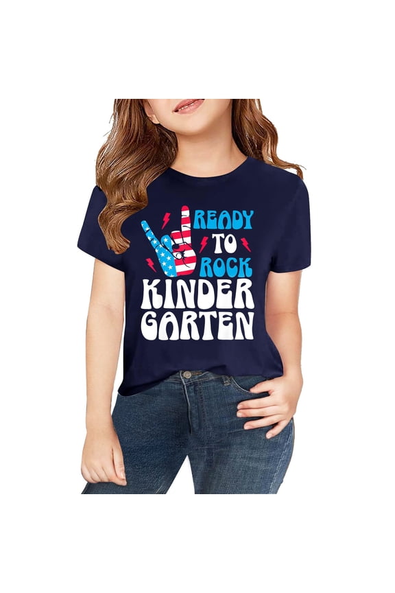 Toddler Kids First Day of Preschool Shirt Pre K Shirts for Girls Boys Hello Prek Tshirt Back-To-School Cotton Tee Kids Boy Girl Graphic T-Shirt Back-To-School