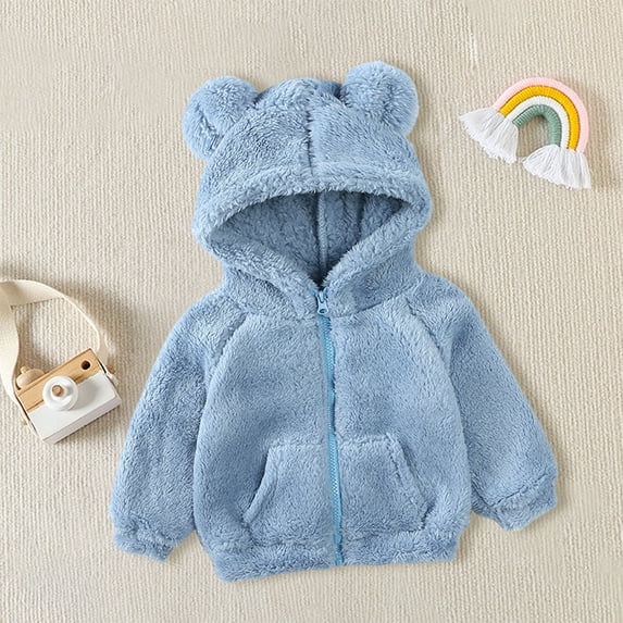 XXWXYD Toddler Kids Girls Boys Full Zip Up Hooded Jacket B𝖾ar Ear Long Sleeve Thick Outerwear Snowsuit, Winter Warm Windproof Waterproof Fleece Lined Comfortable
