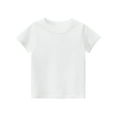 thumbnail image 1 of XXWXYD Toddler Kids Girls Boys Short Sleeve Basic T Shirt Casual Summer Tees Shirt Tops Solid Color Comfort Soft T-Shirt Undershirt Tops(2 Years,White), 1 of 2