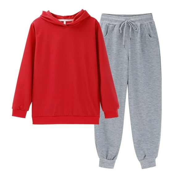 XXWXYD Toddler Kids 𝖳racksuit Hooded Sweatshirt Jogger Pants 2-Piece Clothing Sets Breathable Play Outfit Casual Activewear Running Sports Everyday