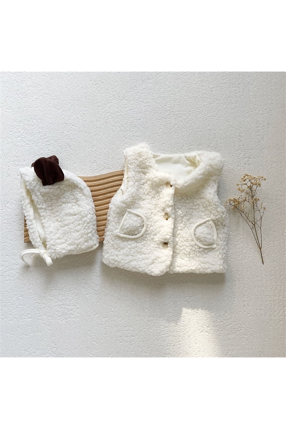 Toddler Newborn Sleeveless Lamb Vest Cardigan, Baby Boys Girls Outerwear Coats Outfits, Soft Breathable Knit Layering Piece