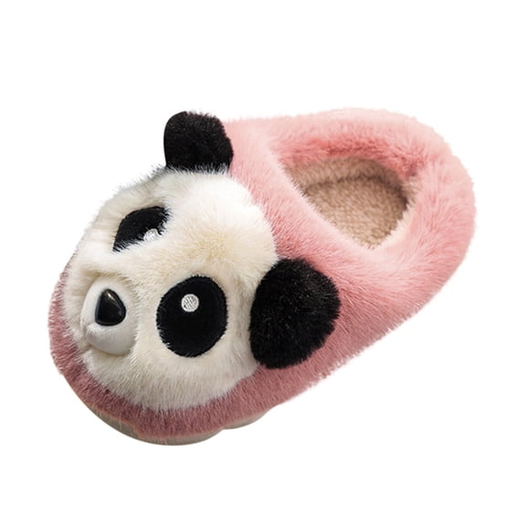 XXWXYD Toddler Panda Slippers for Kids Girls Boys, Plush Carton House Shoes, Warm Soft Indoor Bedroom Winter Slippers Non-Slip