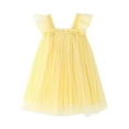 thumbnail image 1 of XXWXYD Toddler Princess Tulle Dress Fluffy Pom Dance Dress Fly Sleeve Birthday Party Tutu Outfit Soft Layered Baptism Photoshoot Gown, 1 of 7