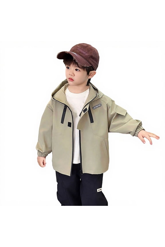 Toddler Rain Jacket Windbreaker Childrens Loose Trench Coat Solid Color Windbreaker Cool Casual Jacket Versatile Top Outerwear Play