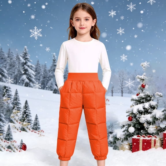 XXWXYD Toddler Snow Pants Boys Girls Insulated Windproof 𝖶aterproof Winter Warm Thick Ski Snowboard Trousers Thermal Reversible Kids Snow Wear