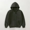 thumbnail image 1 of XXWXYD Toddler Solid Color Hooded Jacket for Boys and Girls Kids Simple Zipper Windproof Coat with Double Pocket Long Sleeve Coats Unisex Casual Warm, 1 of 5