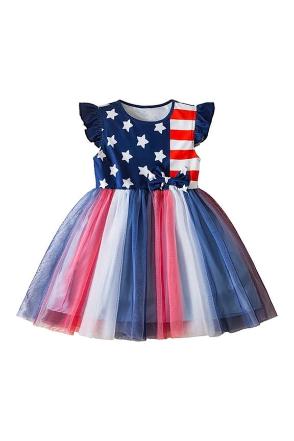 Toddler Tutu Dress Princess Tulle Skirt Flutter Sleeve Summer Part𝗒 Outfit Holiday Photo Shoot Baby Girl Clothes