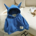 thumbnail image 1 of XXWXYD Toddler Winter Hooded Sweatshirt | Animal Ears 3D Pullover Top | Cozy Lined Warm Jacket | Baby Boy Girl 𝖢artoon Print Solid Color Snow Day Outfit, 1 of 6