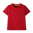 thumbnail image 1 of XXWXYD Unisex Baby Crew Neck Tee, Cotton Jersey Short Sleeve Solid Shirt, Basic Comfort Fit Toddler Top for Boy Girl Everyday, 1 of 7