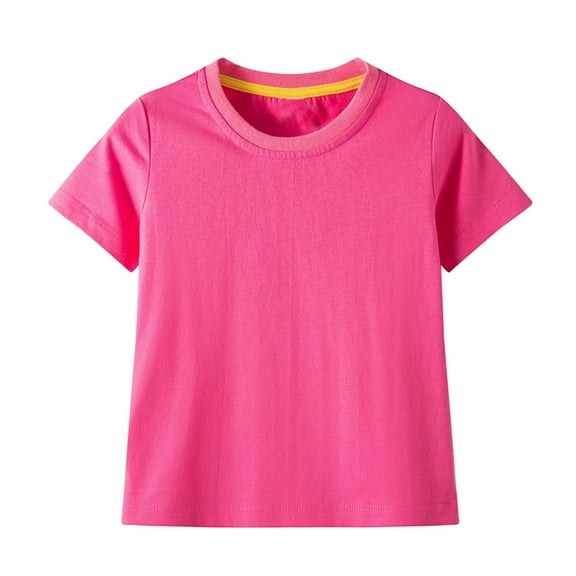 XXWXYD Unisex Baby Crew Neck Tee, Cotton Jersey Short Sleeve Solid Shirt, Basic Comfort Fit Toddler Top for Boy Girl Everyday