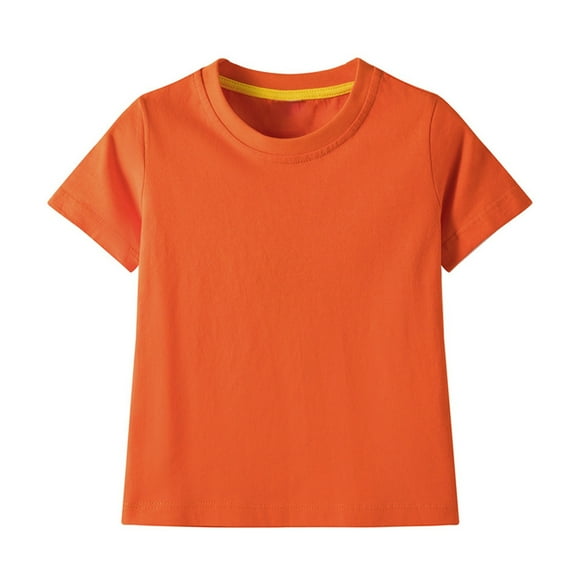 XXWXYD Unisex Baby Crew Neck Tee, Cotton Jersey Short Sleeve Solid Shirt, Basic Comfort Fit Toddler Top for Boy Girl Everyday