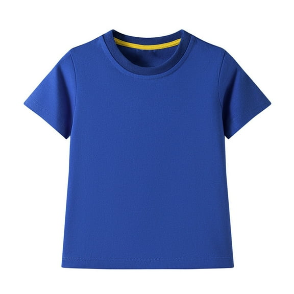 XXWXYD Unisex Baby Crew Neck Tee, Cotton Jersey Short Sleeve Solid Shirt, Basic Comfort Fit Toddler Top for Boy Girl Everyday